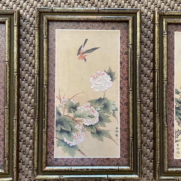 Asian VintageBird on  Flowering Branches Set of 3 - Picture 3 of 8
